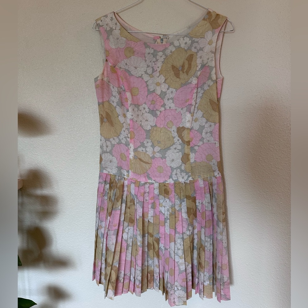 Vintage 60s floral pleated sundress